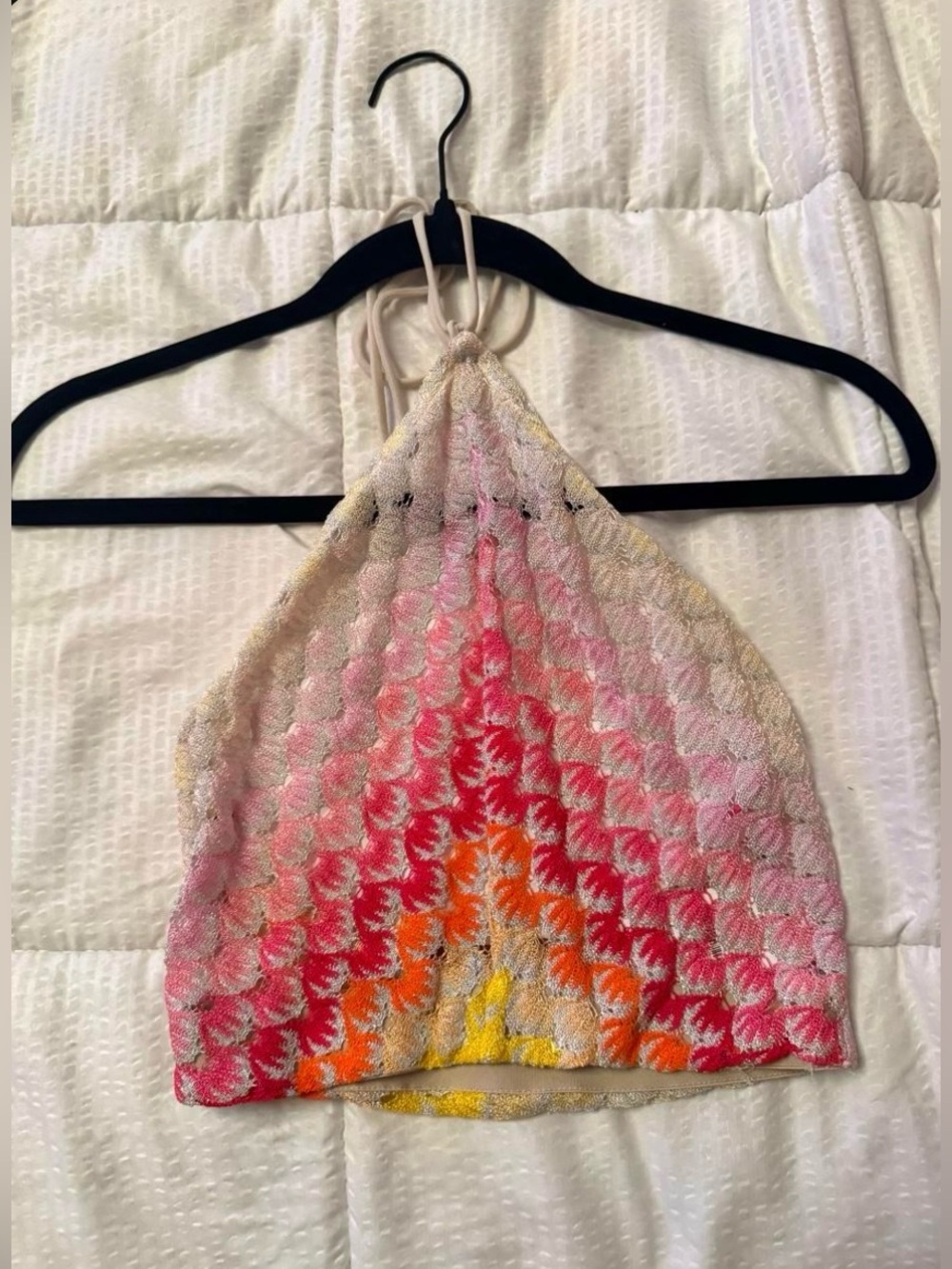 Missoni Pink, Orange & Yellow Gradient Knit Halter Top
Size: 40